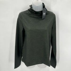 UNDER ARMOUR Shirt Women's S Small UA Cold Weather Funnel Neck L/S Green FLAWS